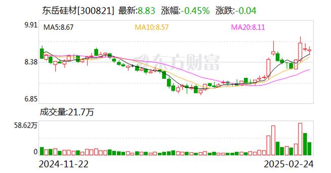 东岳硅材（300821）3月28日主力资金净流出1076.49万元